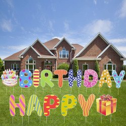 Happy Birthday Yard Cards (VIVID)  -  $20.00 Add On