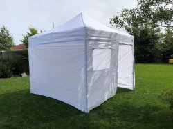 SELF INSTALL - 10' x 10' Market Canopy - White with all side SELF INSTALL - 10' x 10' Market Canopy - White with all side